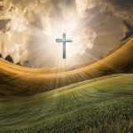 Cross radiates light in sky