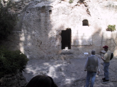 The entrance to the tomb of Jesus.