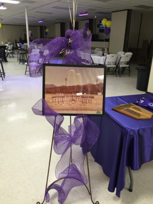 A picture of the band from the 70s on display at the reunion.