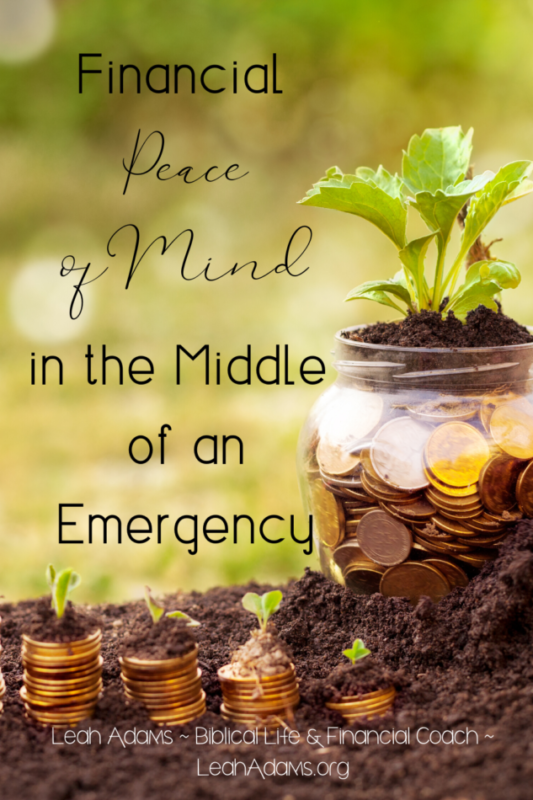 Finding Financial Peace of Mind in the Middle of an Emergency